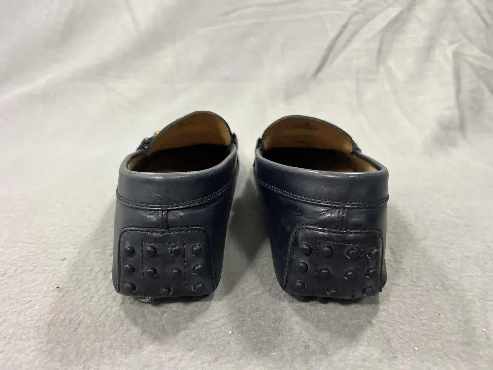 Tod's Shoes Mens Size 8 Blue Leather Driving Loafers Gommino Italy Slip On